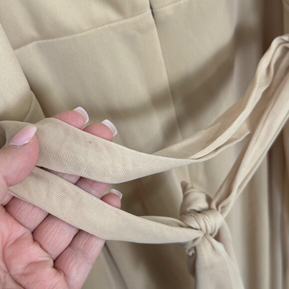 Azazie Dress Womens 6 Beige Bridesmaid Wedding C Cup Maxi Formal Elegant Neutral - Picture 10 of 16